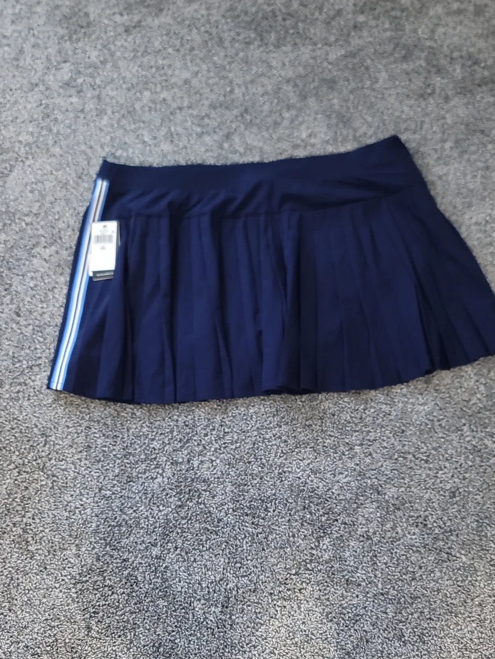 Ralph Lauren Navy Pleated Mini Skirt with Side Stripe